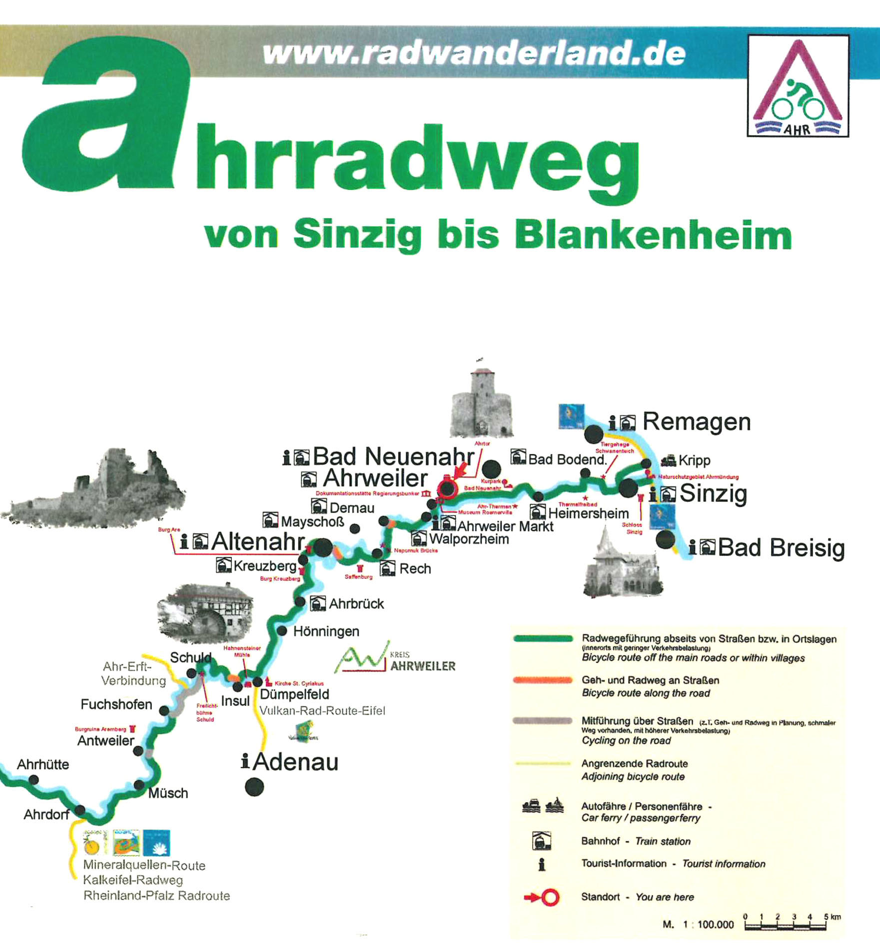 Hinweistafeln entlang des Ahrtal-Radwegs - Bad Bodendorf - das Tor zum